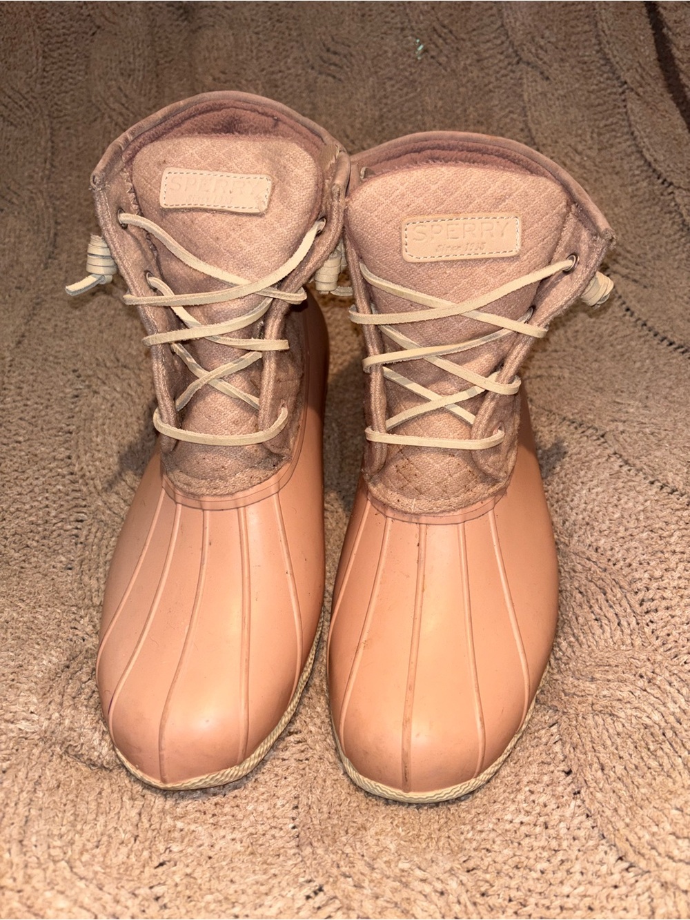 Sperry Saltwater Wool Duck Boots Blush Pink Women’s Size 9 US